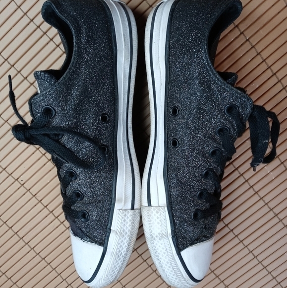 Converse All Stars black leather high tops fashion sneakers. Men's 7. Wo… - Picture 5 of 12